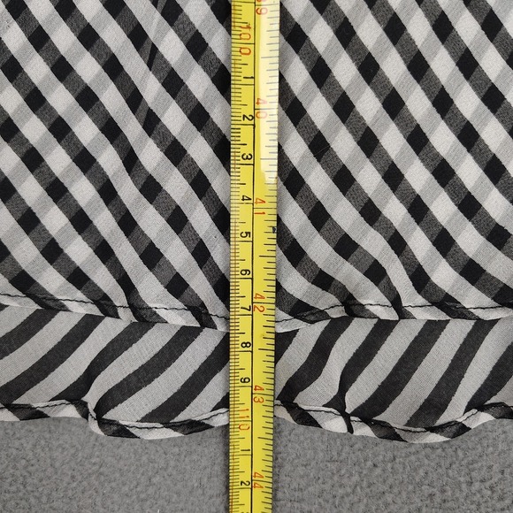 Vision 100%, Silk Dress Women 12 Black White Striped Lightweight Flowy Slip On - Picture 2 of 9